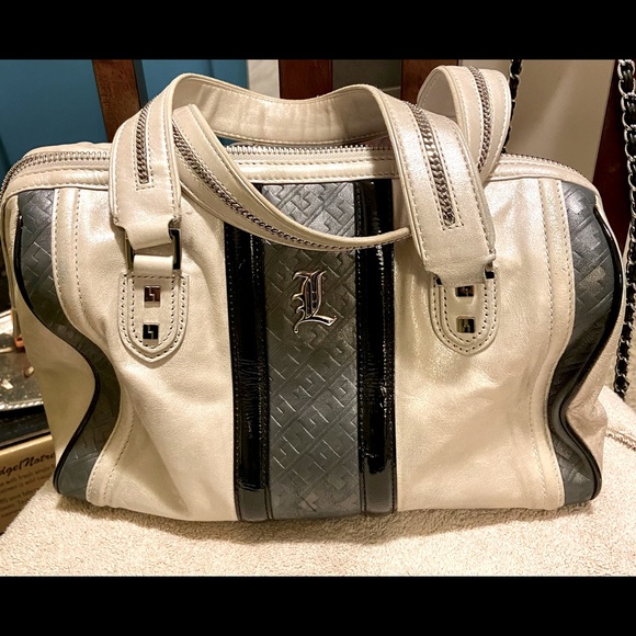 L.A.M.B frosted Love Capri speedy bag